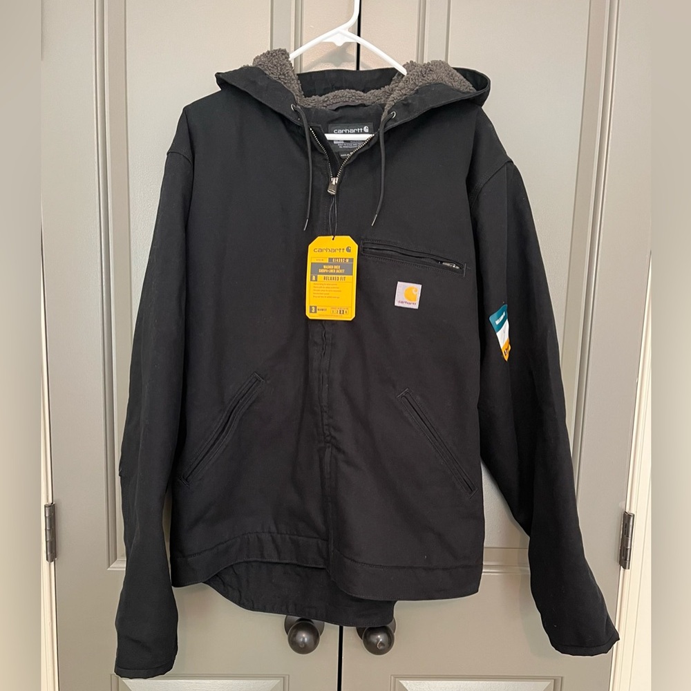 Carhartt Sierra Jacket Sherpa Lined Mens Large 0J4392-M Black